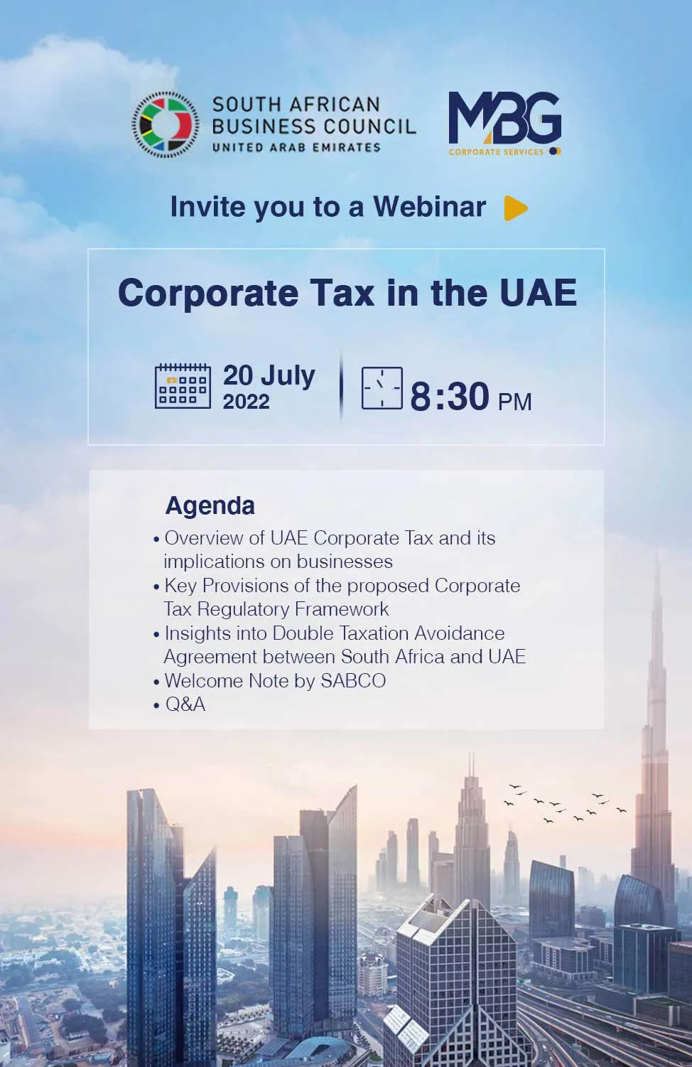 阿联酋企业税研讨会将于7月20日举办